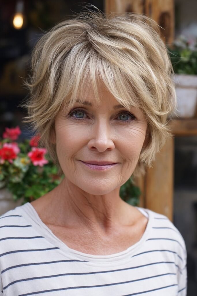 Textured Layered Pixie Bob with Bangs