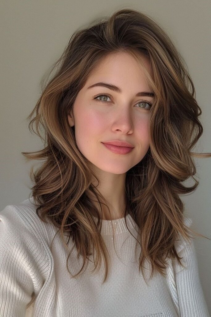 Textured Lob with Deep Side Part and Face-Framing Layers