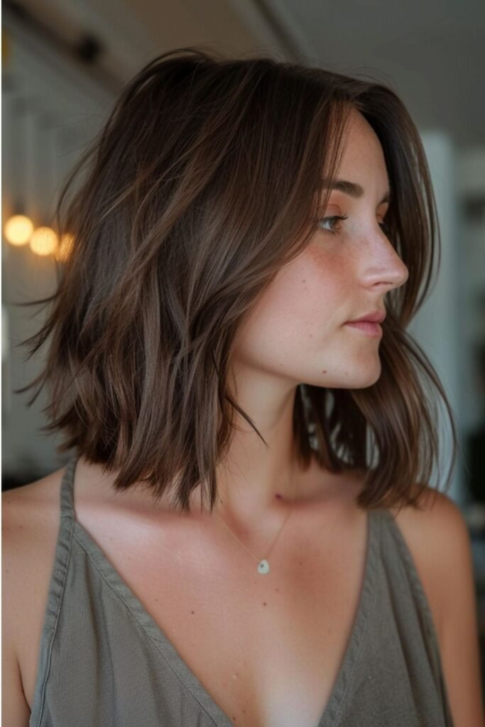 Textured Lob with Soft Face-Framing Layers