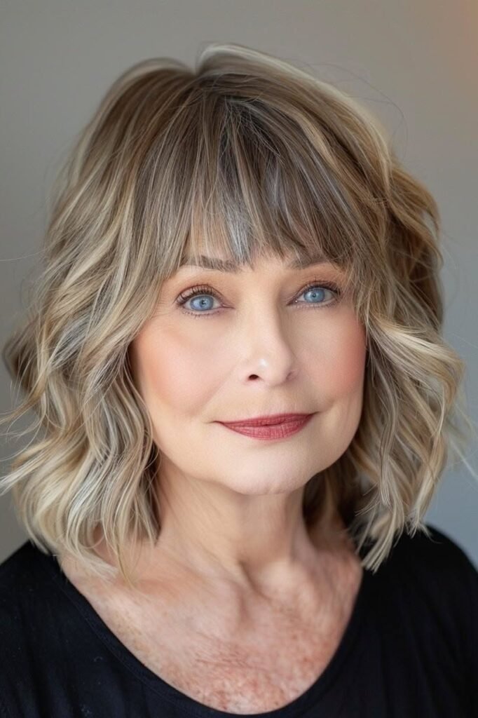 Textured Medium-Length Cut with Soft Fringe