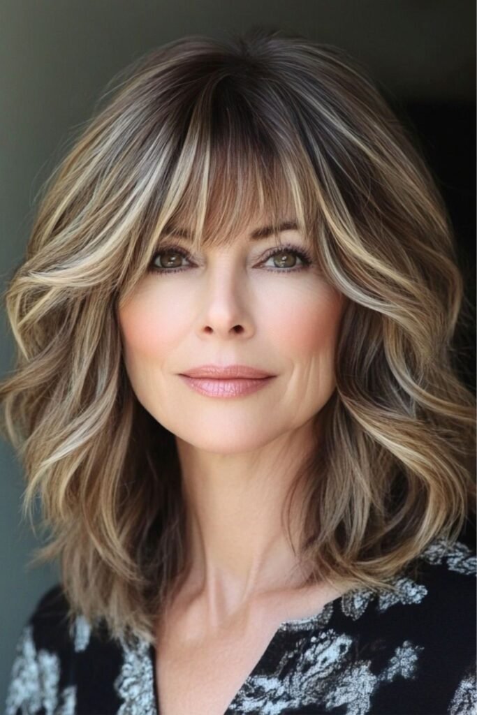 Textured Medium-Length Layered Hair