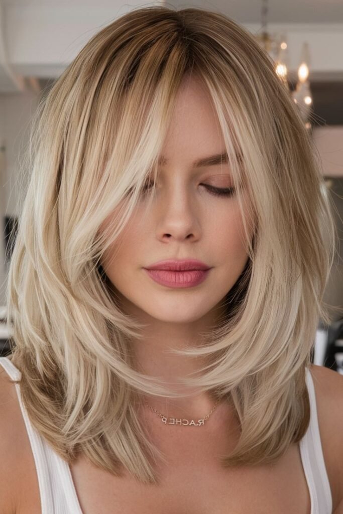 Textured Medium Shag with Wispy Fringe