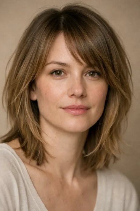 Textured Mid-Length Cut with Soft Face-Framing Layers