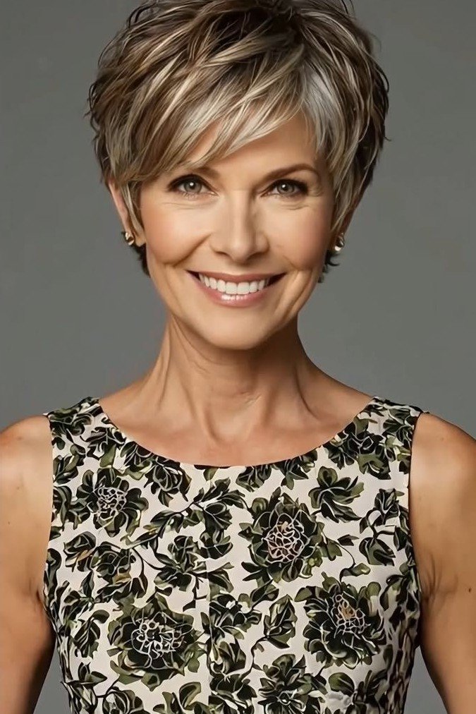 Textured Pixie Cut with Highlights