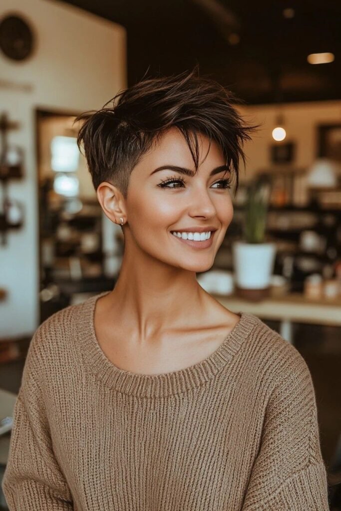 Textured Pixie Cut with Side Undercut