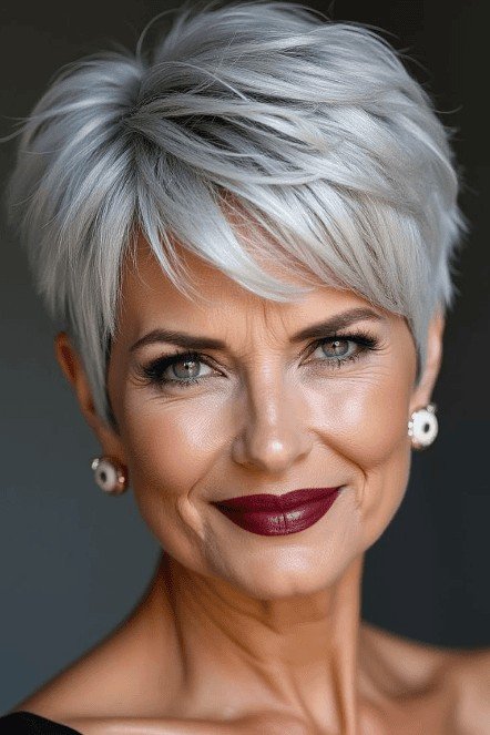 Textured Pixie Cut with Soft Side-Swept Bangs