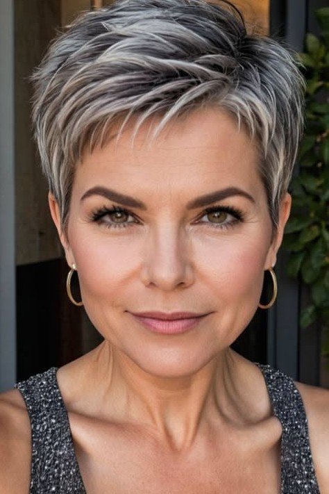 Textured Pixie Cut with Subtle Highlights