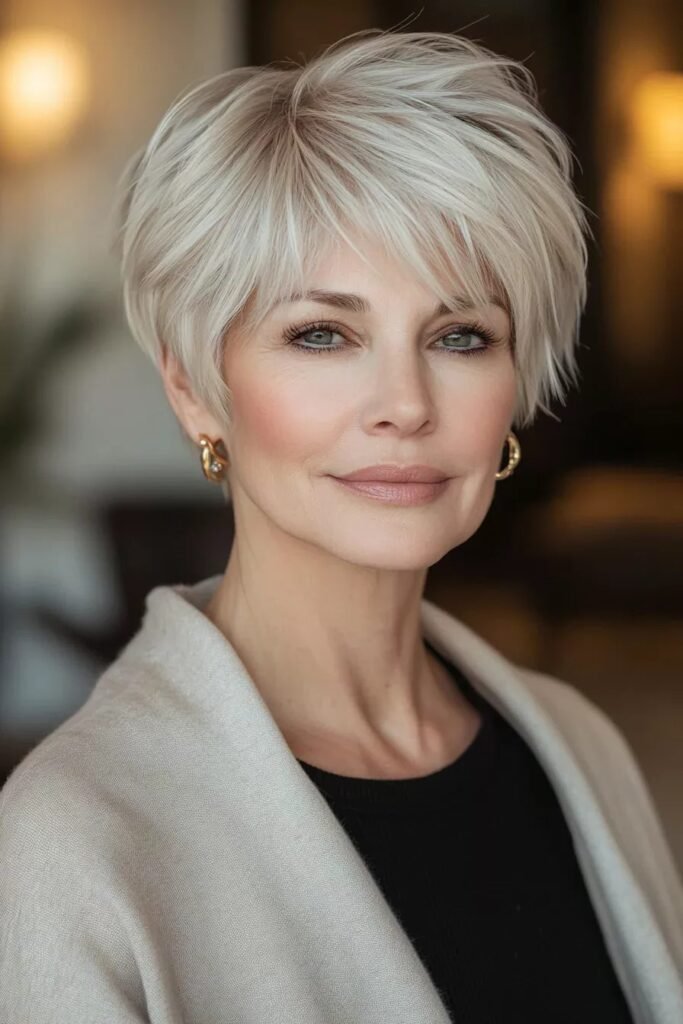 Textured Pixie with Long Side Bangs