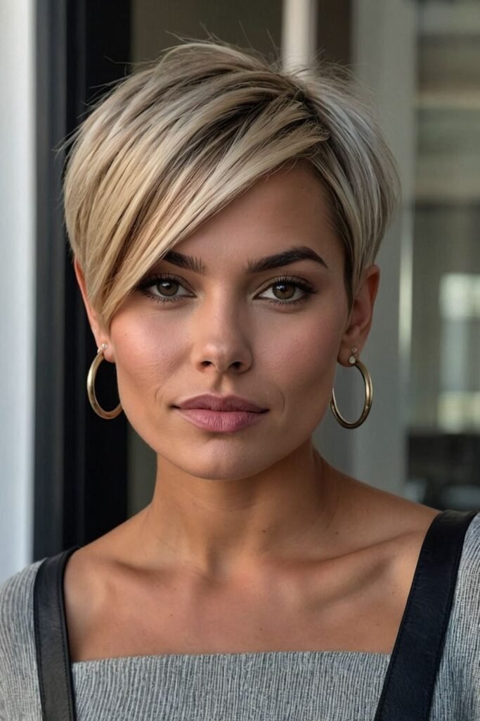Textured Pixie with Side-Swept Bangs