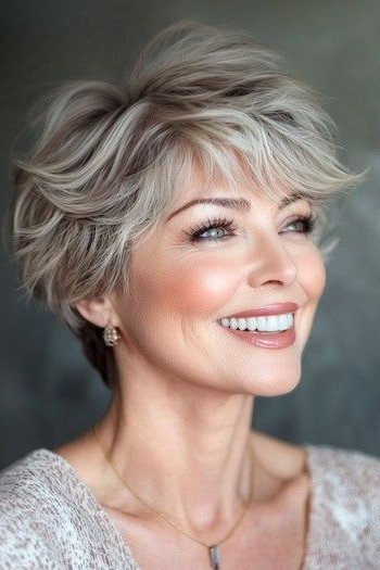 Textured Pixie with Soft Side Swept Bangs