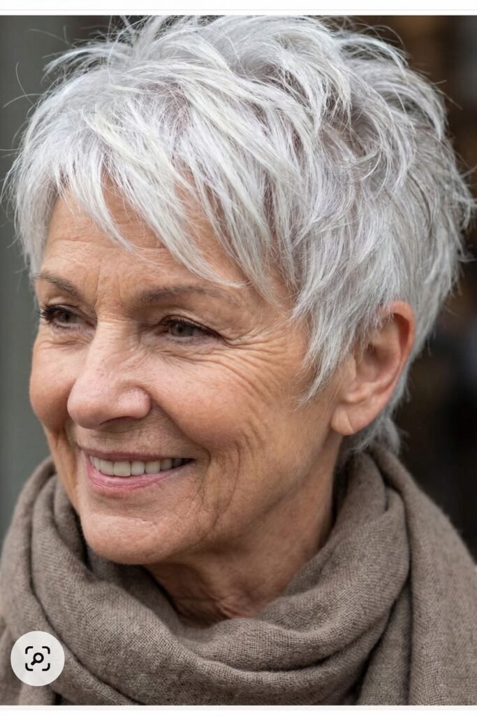 Textured Pixie with Soft Side Swept Bangs