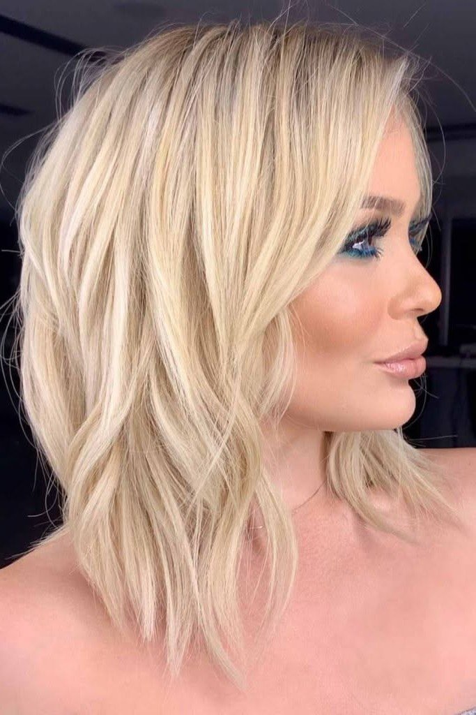 Textured Platinum Blonde Lob