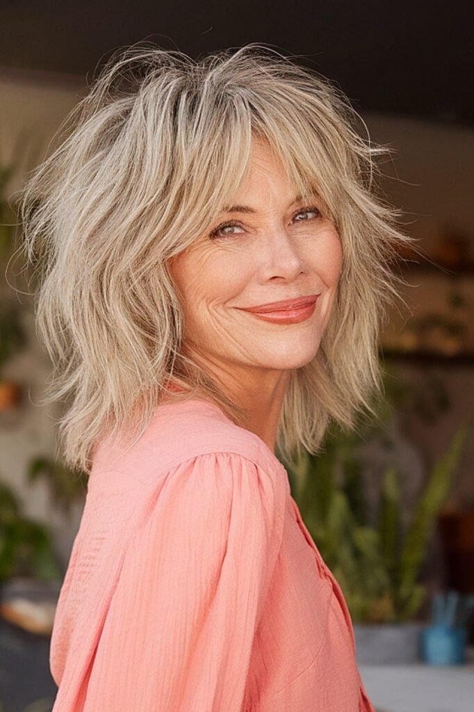 Textured Shag Cut with Wispy Bangs