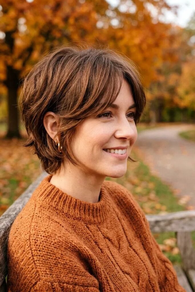 Textured Shaggy Bob with Curtain Bangs