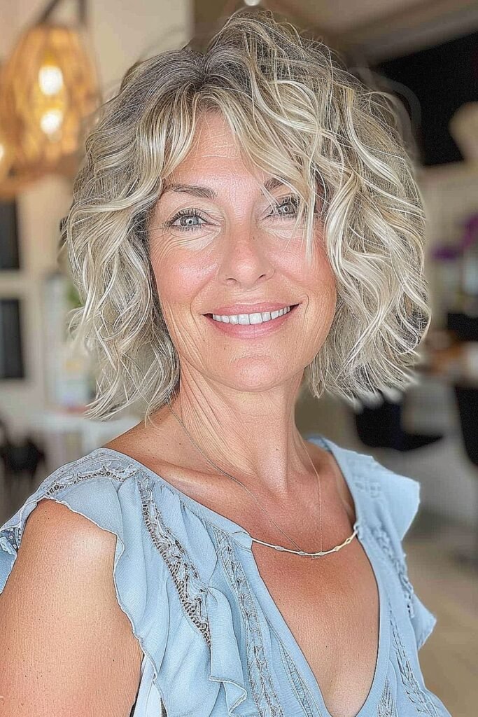 Textured Shaggy Bob with Curtain Bangs