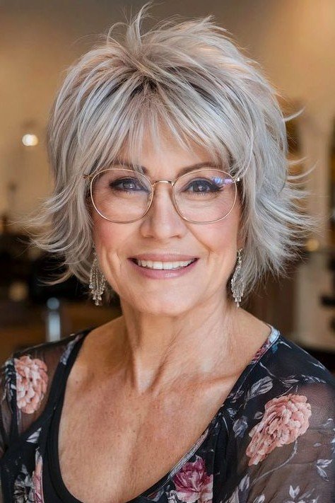 Textured Shaggy Bob with Soft Framing Bangs
