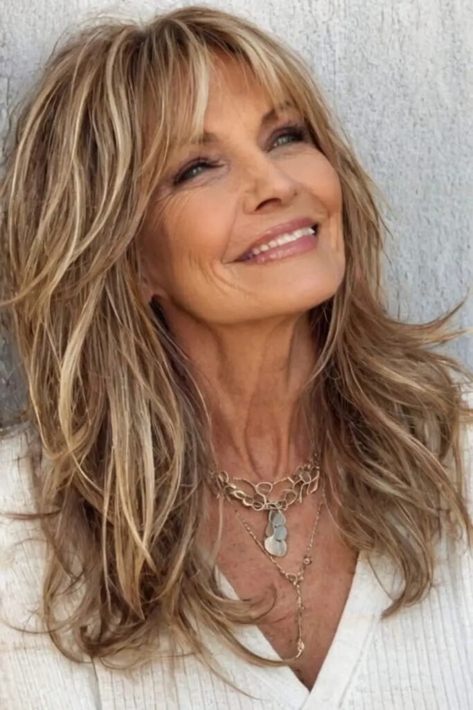 Textured Shaggy Layers with Face-Framing Fringe