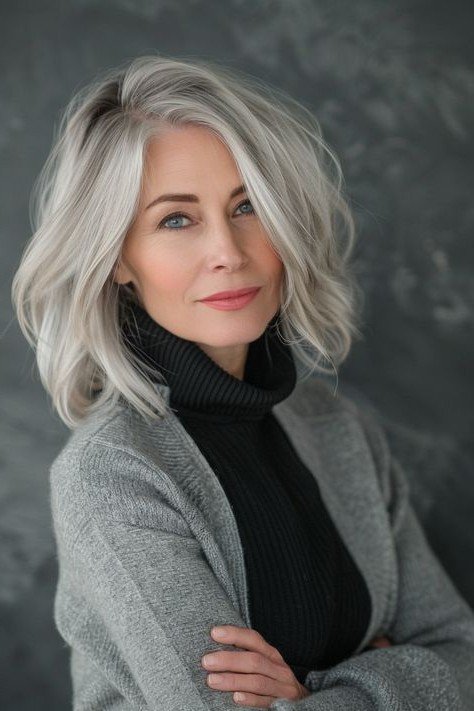 Textured Side-Parted Bob with Layered Ends