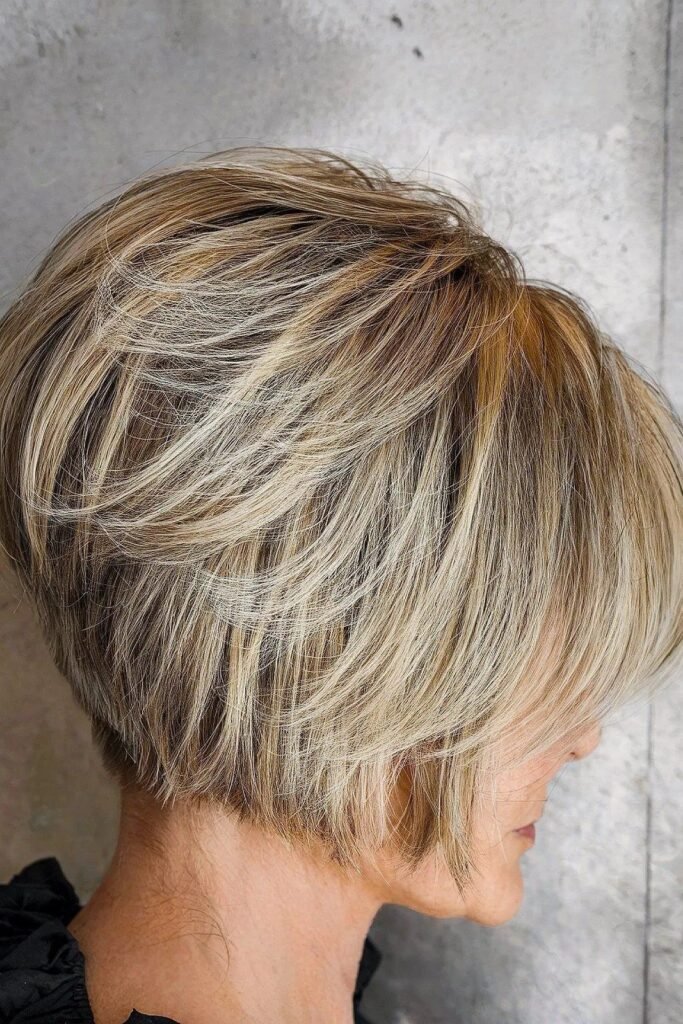 Textured Stacked Bob with Dimensional Highlights