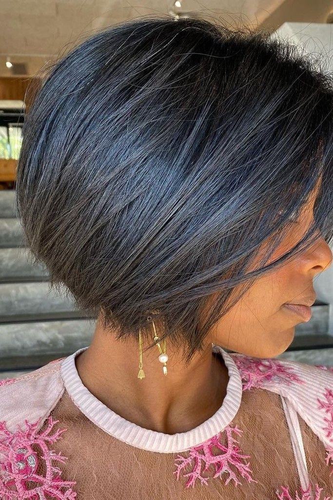 Textured Stacked Bob with Soft Crown Volume