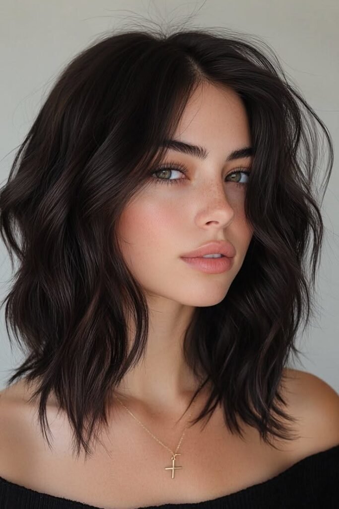 Textured Wavy Bob with Soft Layering