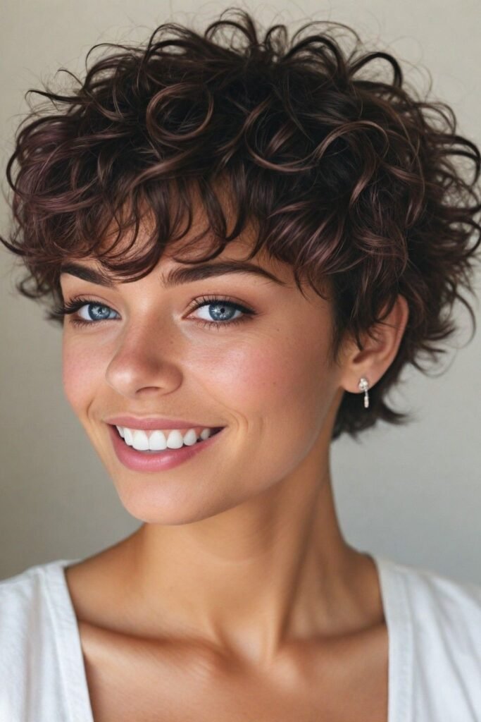 Tousled Curly Pixie Cut