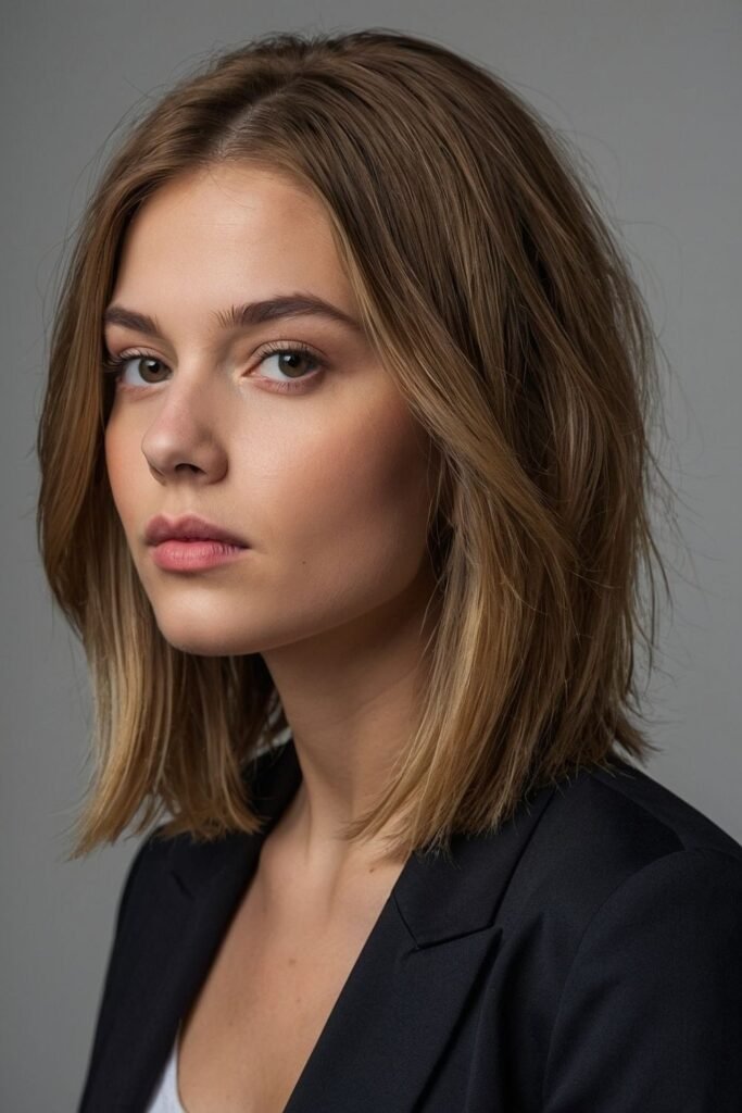 Tousled Layered Lob with Natural Movement