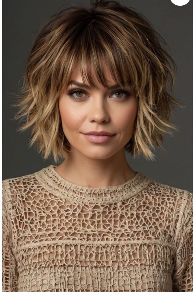 Tousled Ombre Bob with Piecey Bangs