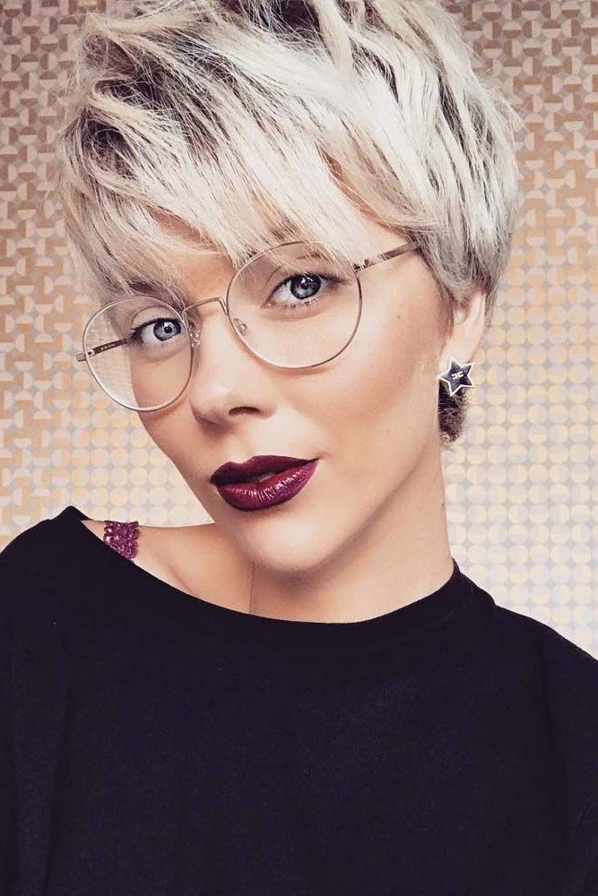 Tousled Pixie Cut with Rounded Glasses