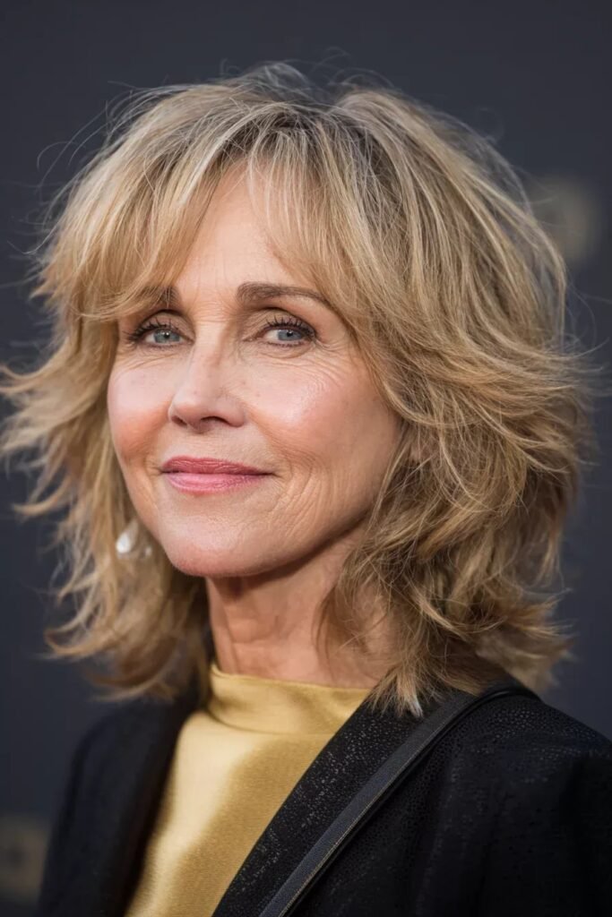 Tousled Shag Cut with Wispy Bangs