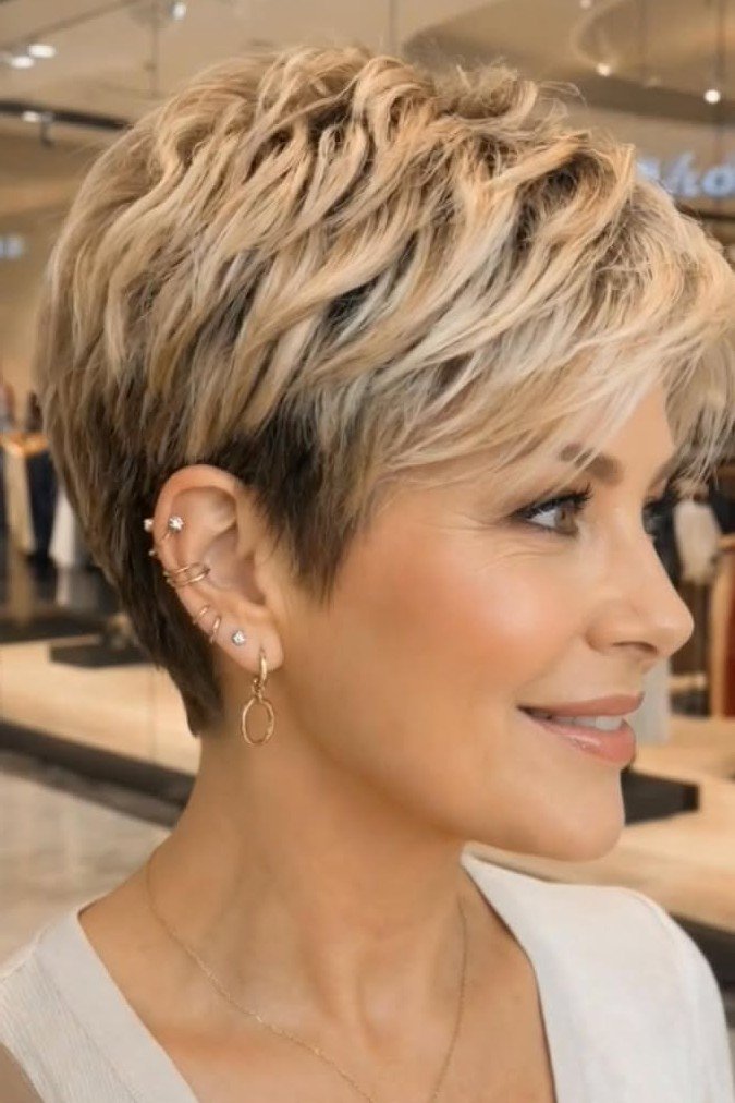 Tousled Spiky Pixie with Undercut