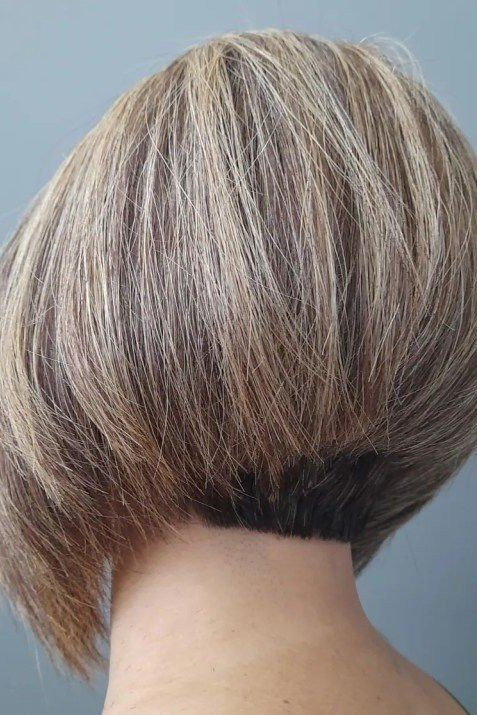 Undercut Stacked Bob with Piece-y Crown Layers