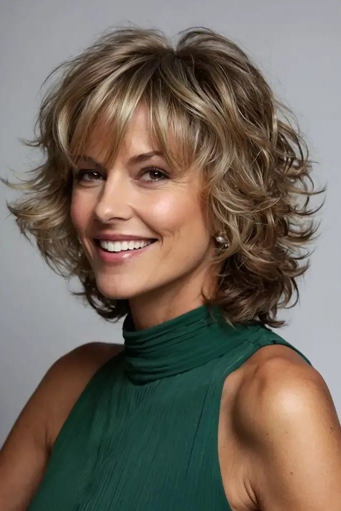 Voluminous Layered Bob with Defined Curls