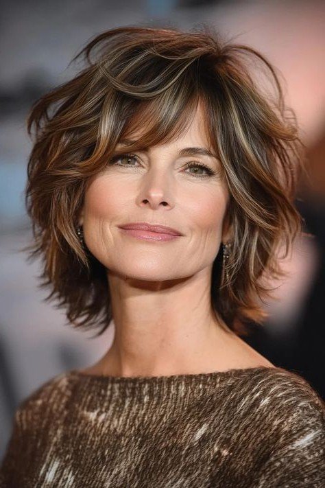 Voluminous Layered Bob with Highlights