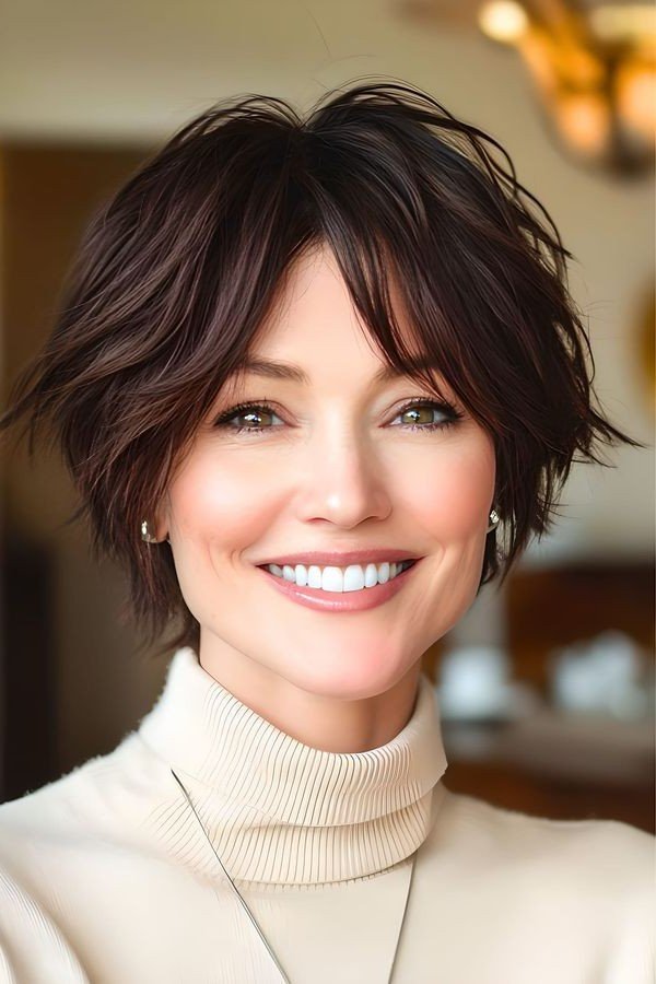 Voluminous Layered Bob with Soft Bangs