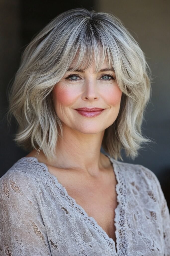 Voluminous Layered Bob with Soft Bangs