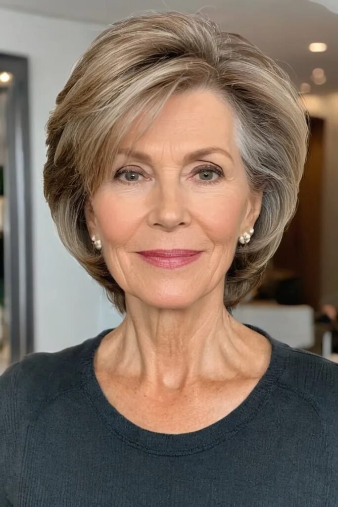 Voluminous Layered Bob with Soft Waves