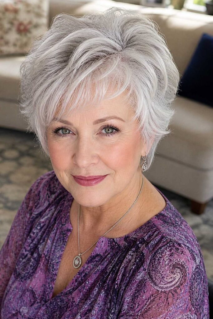 Voluminous Pixie with Wispy Bangs