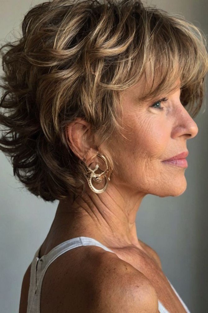 Voluminous Shaggy Bob with Bangs
