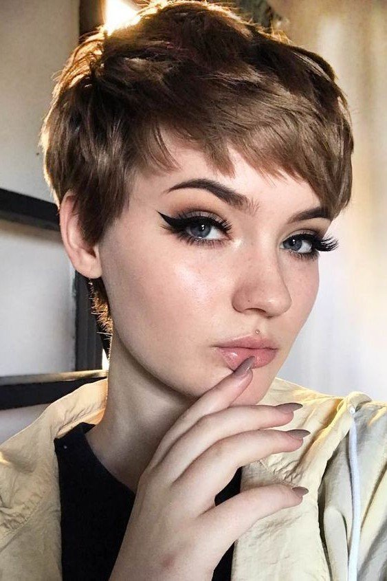 Warm Brown Textured Short Crop