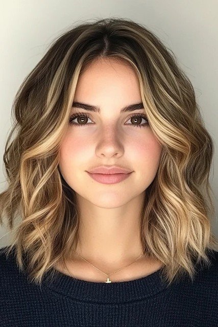 Wavy Lob with Lived-In Dimensional Highlights