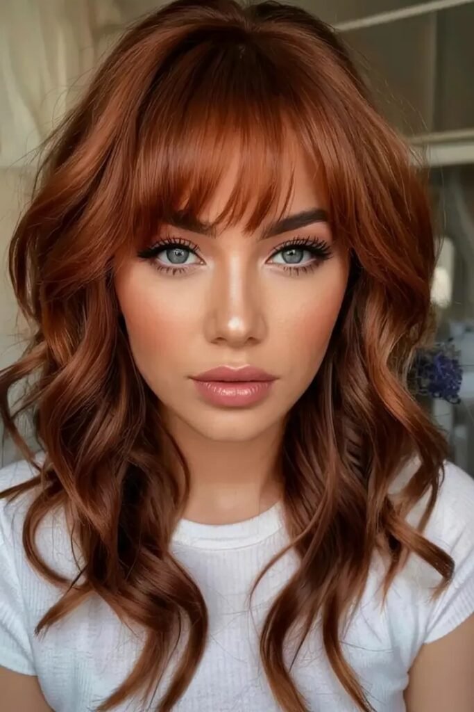 Wavy Shag with Full Bangs