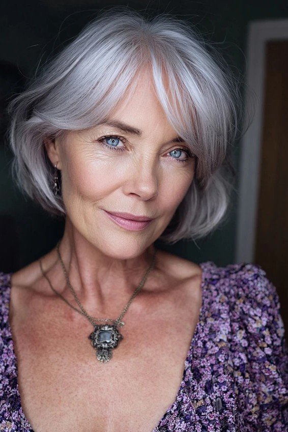 Wispy Layered Silver Bob