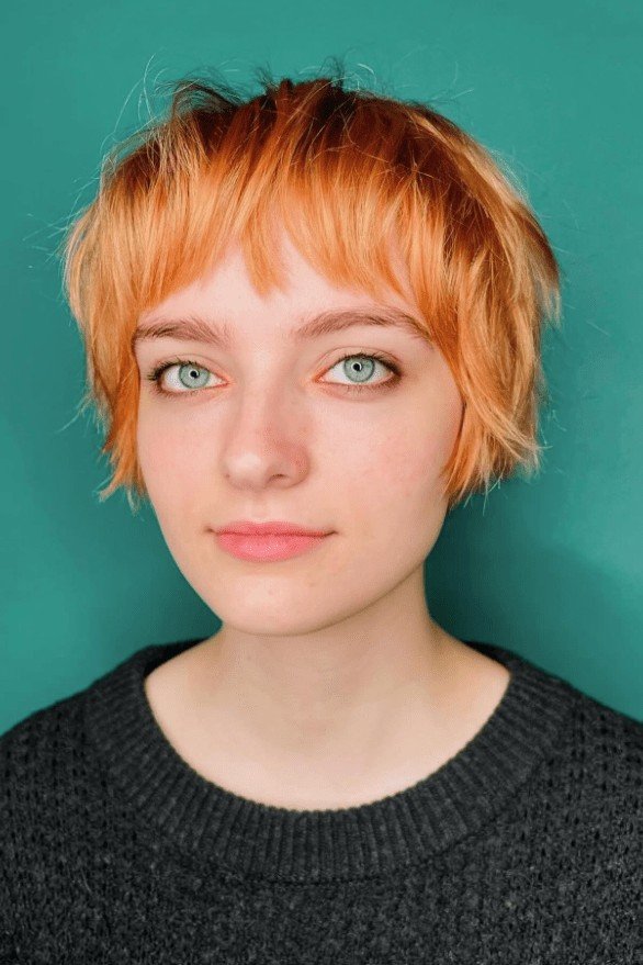 Wispy Textured Short Cut with Bangs