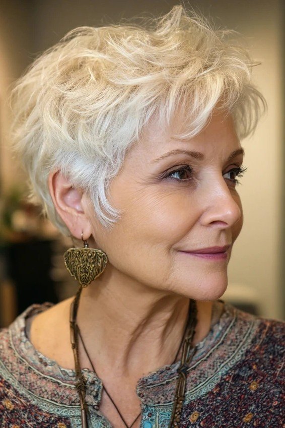 Airy Blonde Textured Pixie