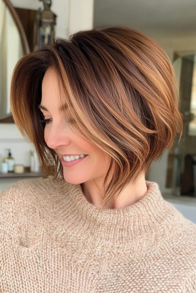 Angled Textured Bob with Soft Layers