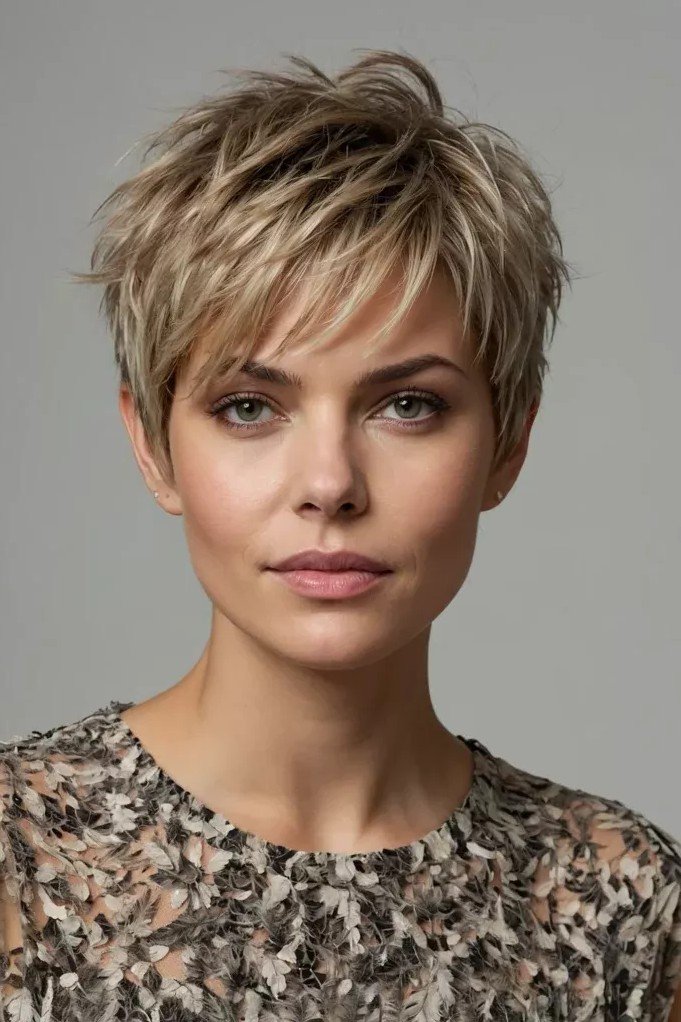 Ash Blonde Textured Pixie