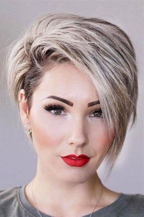 Asymmetrical Blonde Pixie with Undercut
