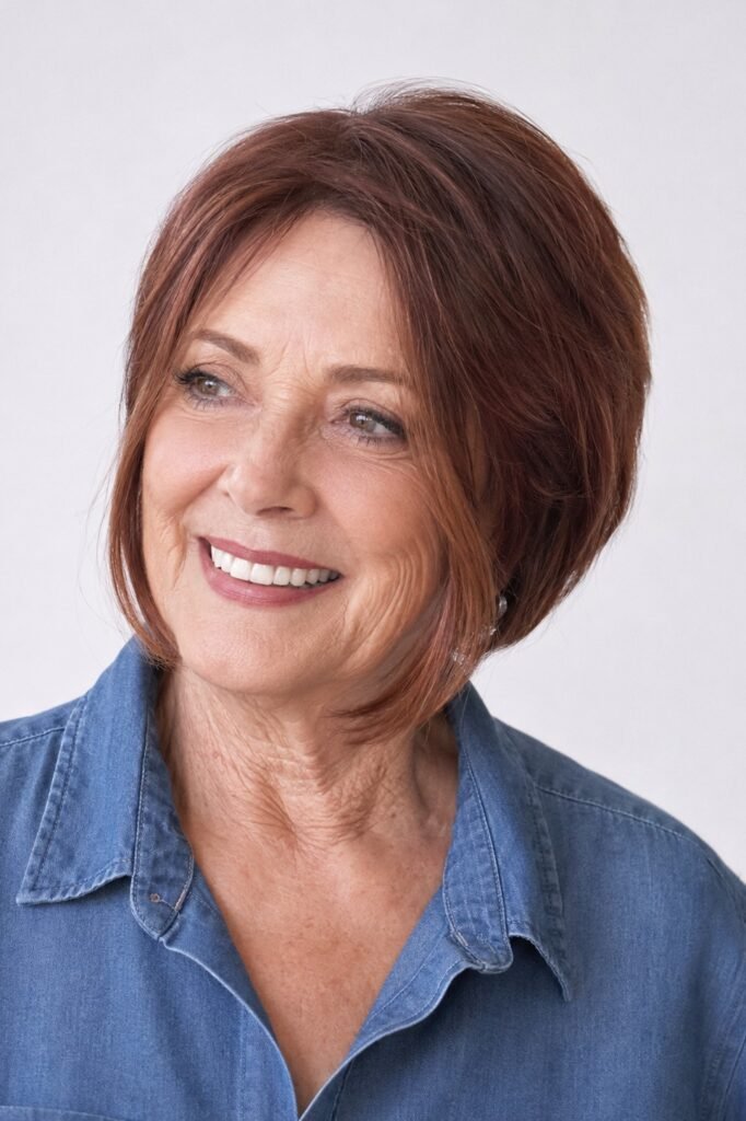 Auburn Textured Bob with Face-Framing Layers