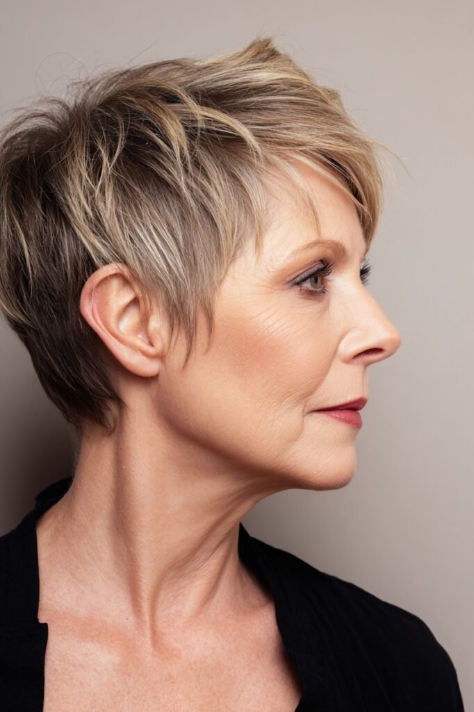 Blonde Pixie with Textured Layers
